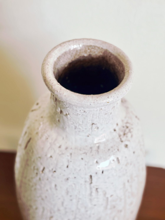 Image 1 of Vase de sol vintage brutaliste en céramique 1970