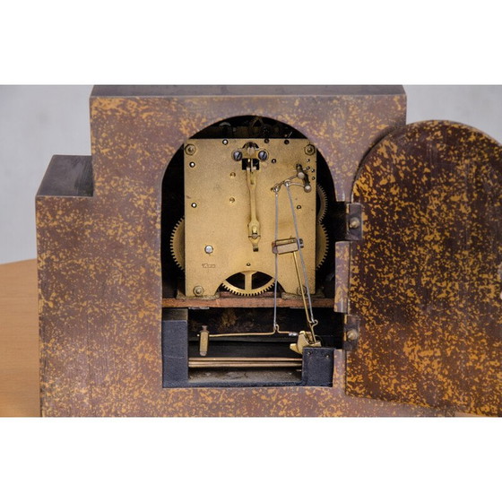 Image 1 of Horloge de table vintage Art déco en cuivre, 1920