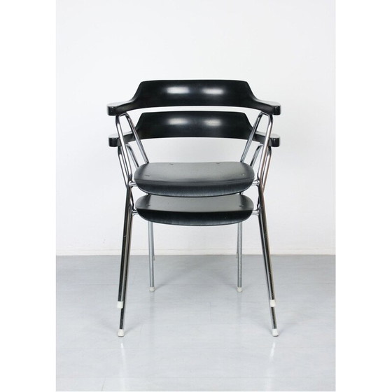 Image 1 of Paire de chaises de salle à manger vintage 4455 noires par Niko Kralj