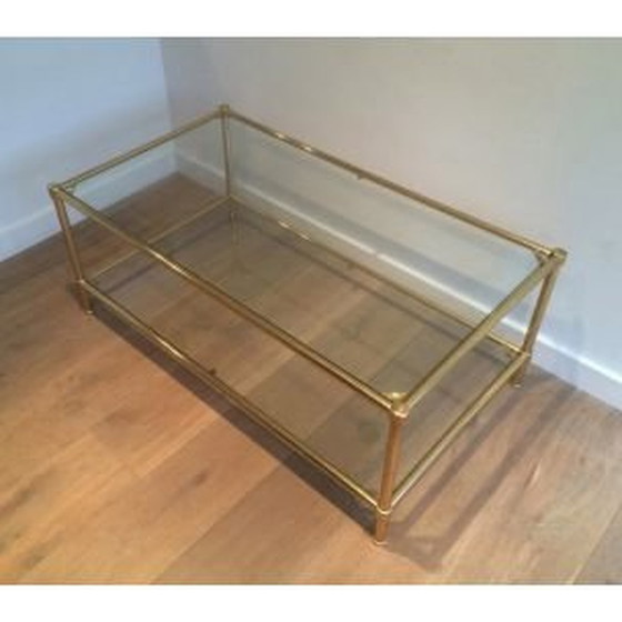 Image 1 of Table basse vintage en laiton et verre, 1960