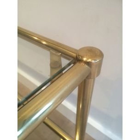 Image 1 of Table basse vintage en laiton et verre, 1960