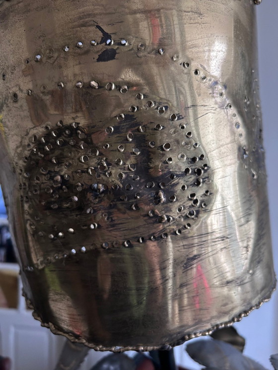 Image 1 of Lampe Sculpturale En Laiton Et Acier 