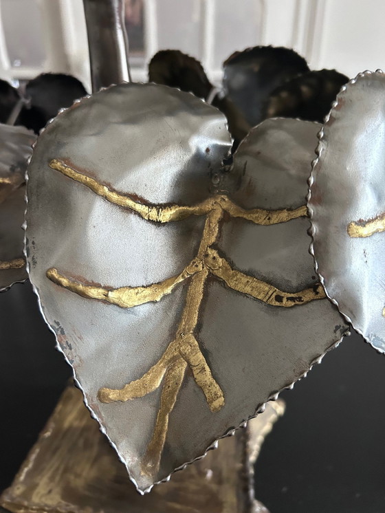 Image 1 of Lampe Sculpturale En Laiton Et Acier 