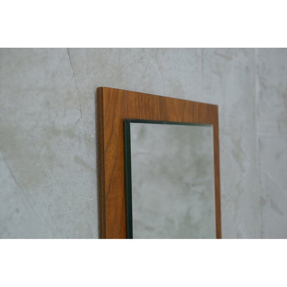 Image 1 of Miroir mural minimaliste en teck, Mid Century, 1970