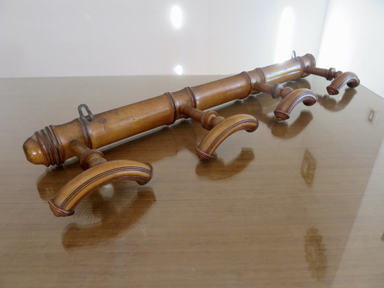 Image 1 of Porte Manteau En Bois Tourné Art Déco, France, Années 30 40