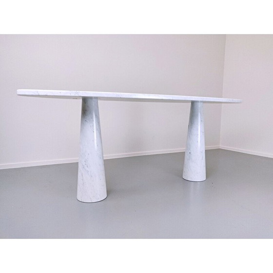 Image 1 of Console vintage ''Eros'' en marbre blanc par Angelo Mangiarotti