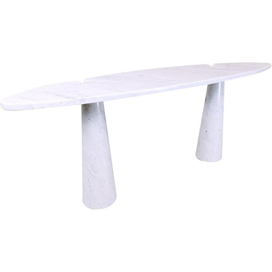 Image 1 of Console vintage ''Eros'' en marbre blanc par Angelo Mangiarotti