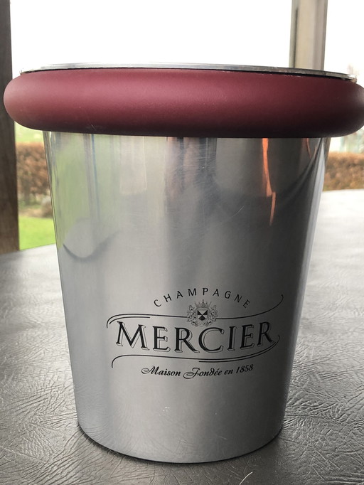 Seau à glace à champagne vintage en aluminium - Champagne Mercier