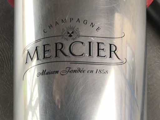 Seau à glace à champagne vintage en aluminium - Champagne Mercier
