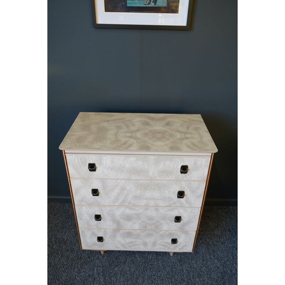 Image 1 of Commode vintage en formica blanc nacré, 1960
