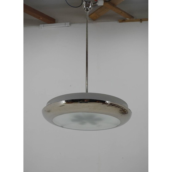 Image 1 of Lustre vintage Bauhaus en nickel ufo, 1930