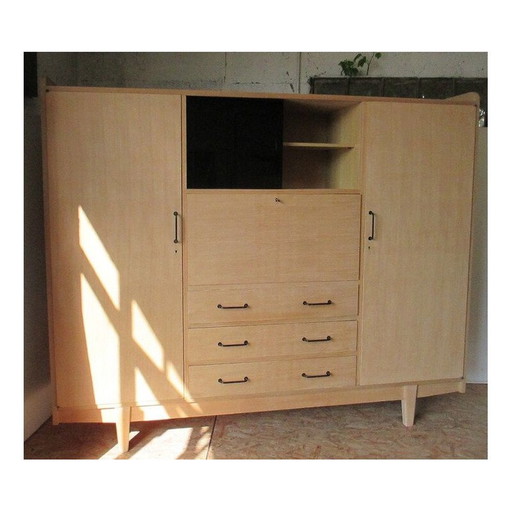 Armoire vintage en frêne de René-Jean Caillette, 1960