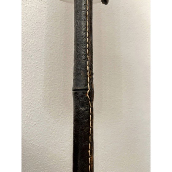 Image 1 of Lampadaire vintage en cuir par Jacques Adnet, France 1950