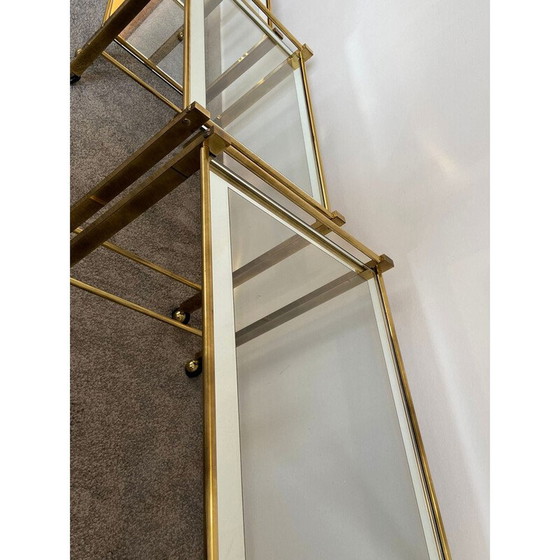 Image 1 of Tables gigognes vintage "Nido" en laiton et verre, Italie, années 1970