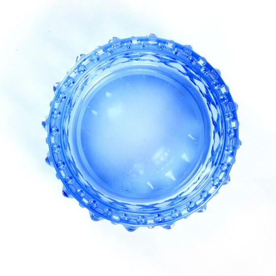 Image 1 of Bol vintage en verre bleu par Frantisek Pečený, Tchécoslovaquie années 1960