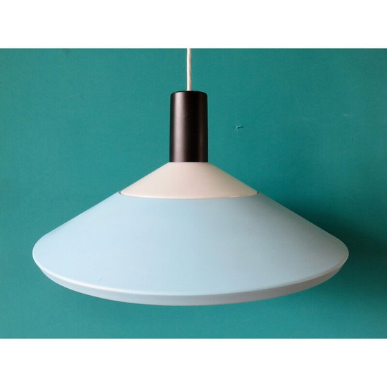 Image 1 of Suspension vintage en métal bleu par Louis Poulsen, Danemark 1960