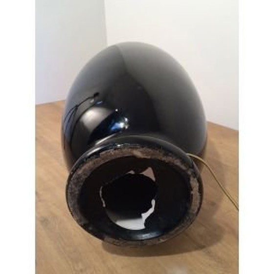 Image 1 of Lampe vintage en céramique émaillée noire, 1960