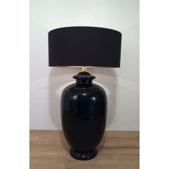 Image 1 of Lampe vintage en céramique émaillée noire, 1960