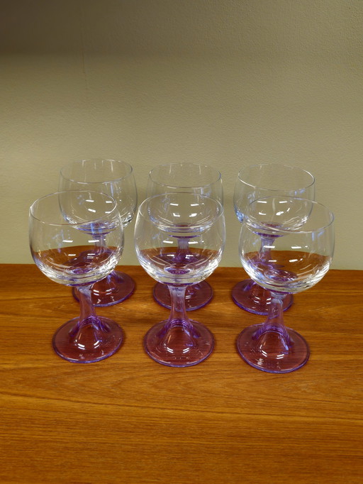 6X Murano Alexanderite Neodymium Verres à vin Verres à vin