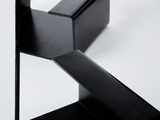 Image 1 of Ensemble de six tabourets de bar en fer forgé, acier poli et bouclé 1970S