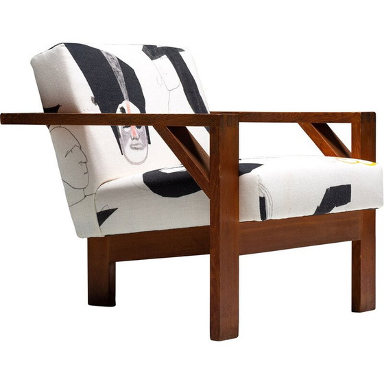 Image 1 of Fauteuil moderniste vintage en tissu de Pierre Frey, 1960