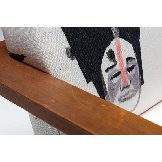 Image 1 of Fauteuil moderniste vintage en tissu de Pierre Frey, 1960