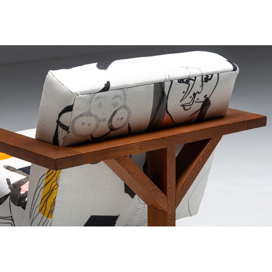 Image 1 of Fauteuil moderniste vintage en tissu de Pierre Frey, 1960