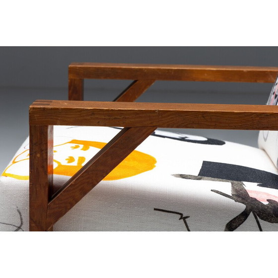 Image 1 of Fauteuil moderniste vintage en tissu de Pierre Frey, 1960