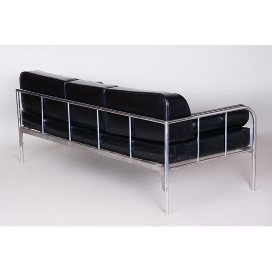 Image 1 of Canapé vintage en cuir noir Vichr & Co, années 1930