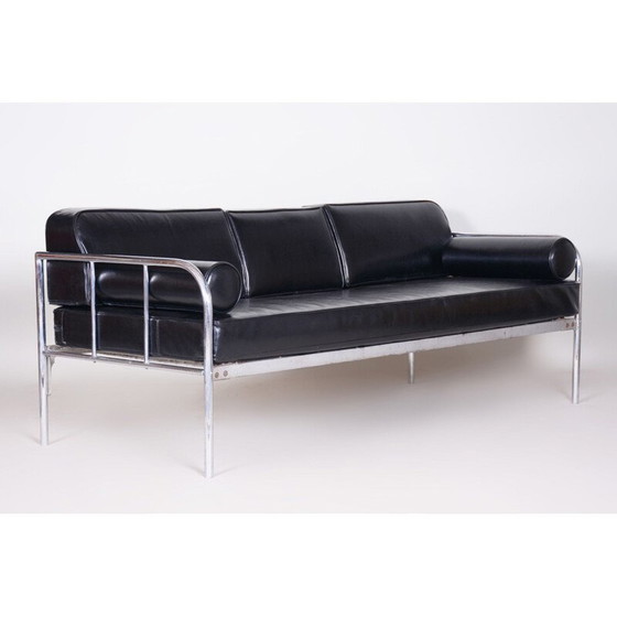 Image 1 of Canapé vintage en cuir noir Vichr & Co, années 1930