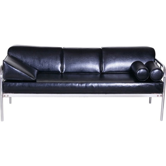 Image 1 of Canapé vintage en cuir noir Vichr & Co, années 1930