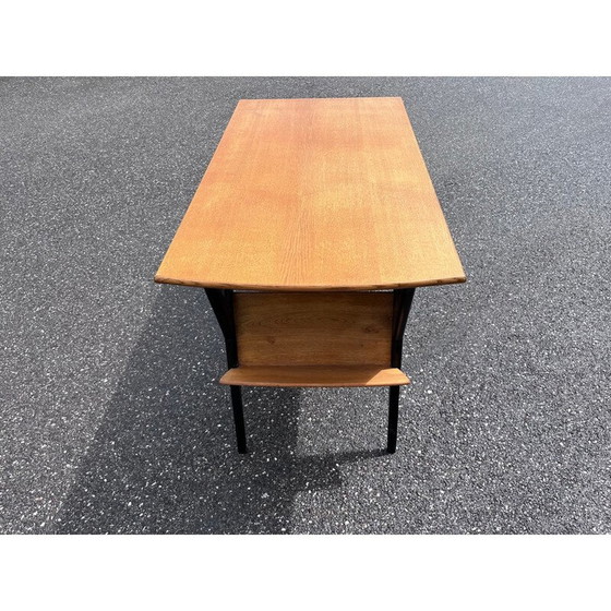 Image 1 of Bureau vintage en chêne massif par Louis Paolozzi pour Guermonprez, 1950s