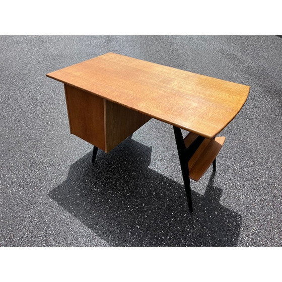 Image 1 of Bureau vintage en chêne massif par Louis Paolozzi pour Guermonprez, 1950s