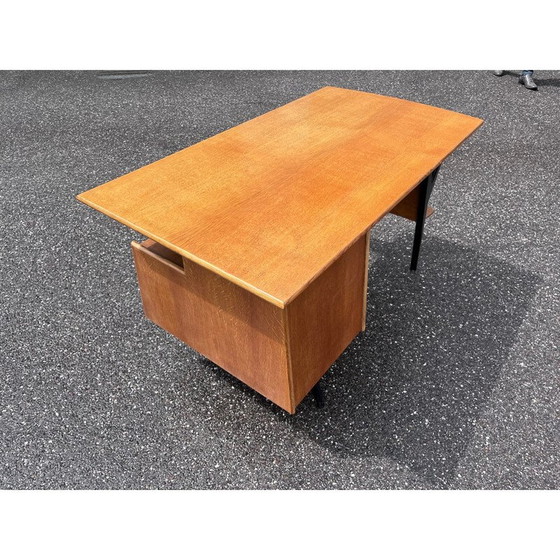 Image 1 of Bureau vintage en chêne massif par Louis Paolozzi pour Guermonprez, 1950s