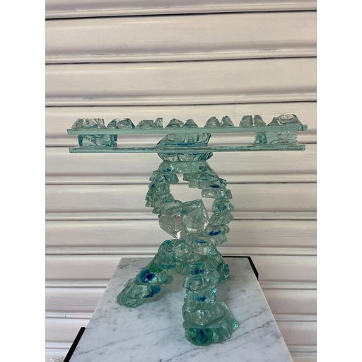 Chandelier de Menorah en verre vintage par P. Jacob, 2000