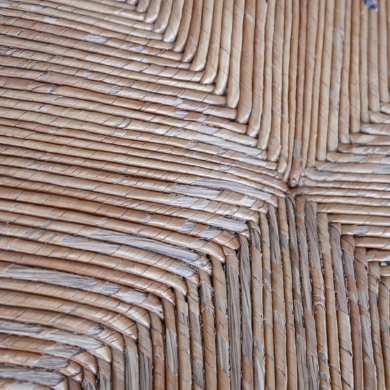 Image 1 of Paire de fauteuils vintage en jonc et bois de chêne, France 1950