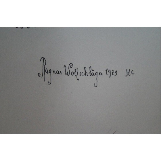 Image 1 of Lithographie vintage surréaliste de Ragnar Wollschläger, 1973