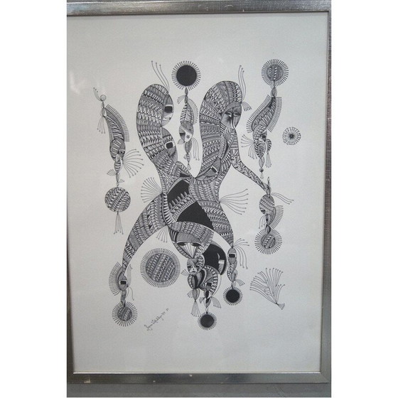 Image 1 of Lithographie vintage surréaliste de Ragnar Wollschläger, 1973