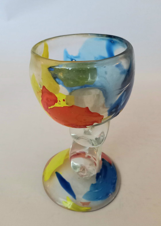 Image 1 of Par l'artiste verrier Bernard Heesen.3 Verres Unica.