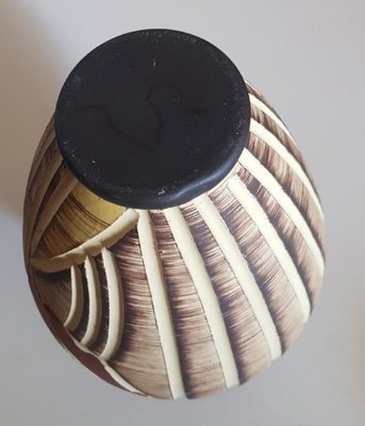 Vase Sgraffito Sawa de Ritz Keramik, années 1960