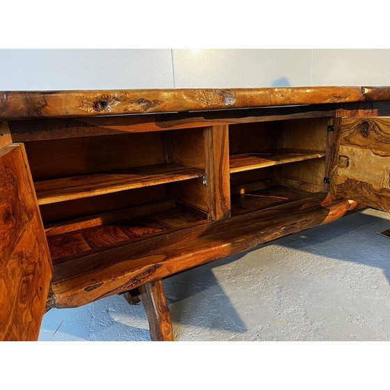 Image 1 of Buffet vintage en bois d'olivier massif pour La Maison Skela, France 1960