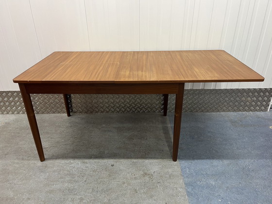 Image 1 of Table de salle à manger extensible Mid Century en bois de teck