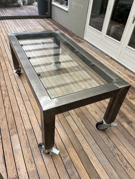 Table de salle à manger moderne en acier sur mesure