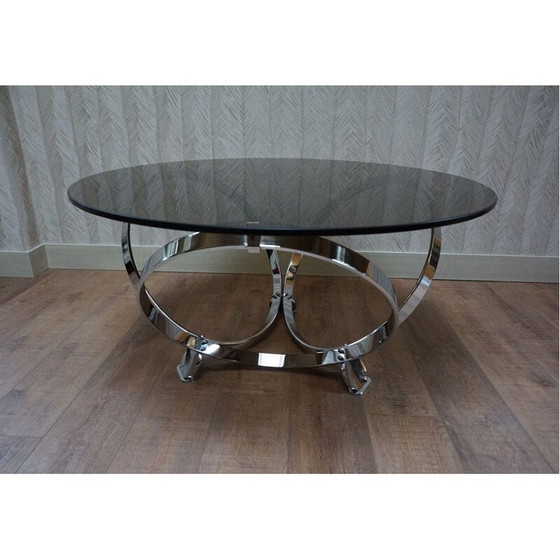 Image 1 of Table basse ronde chromée vintage par Knut Hesterberg, Allemagne 1960