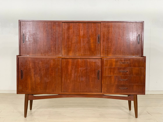 Image 1 of Danish teak highboard armoire salon vintage