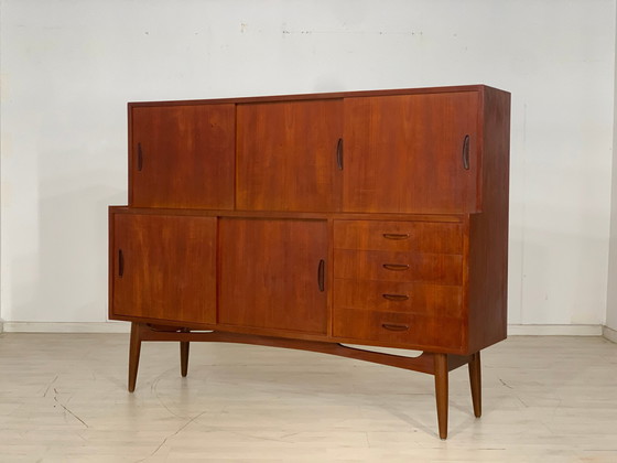 Image 1 of Danish teak highboard armoire salon vintage