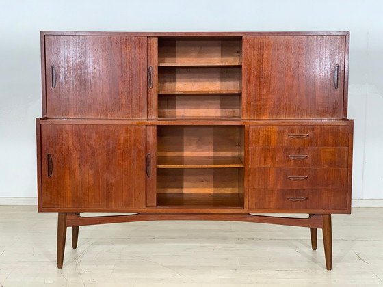 Image 1 of Danish teak highboard armoire salon vintage