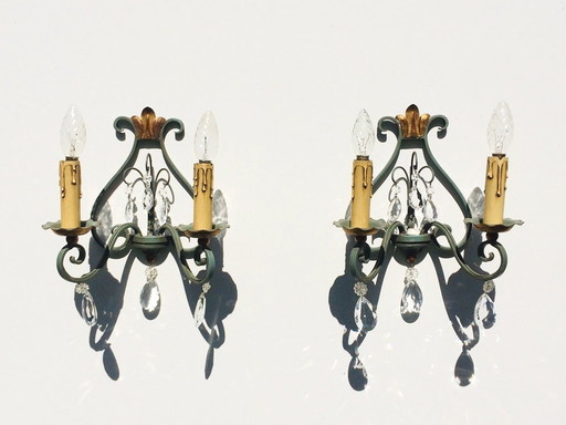 Paire d'appliques vintage 50S style néoclassique