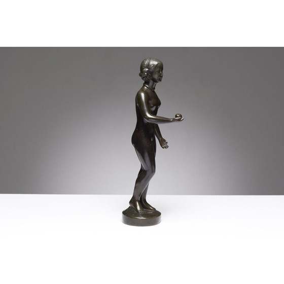 Image 1 of Figurine vintage en métal disko par Just Andersen, Danemark 1930