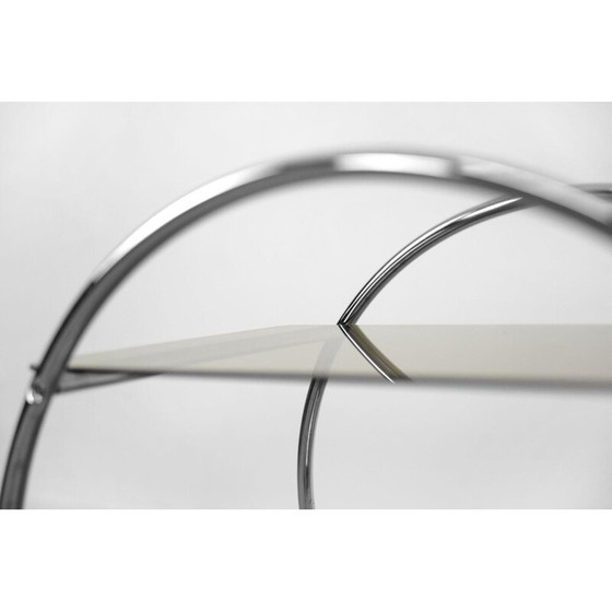 Image 1 of Chariot de bar vintage Art déco en chrome et verre fumé par Ikea, Suède 1970